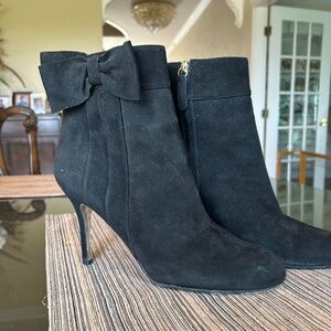 Kate Spade “Kristi” Black Suede Boots with Bow Size 10